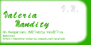 valeria mandity business card